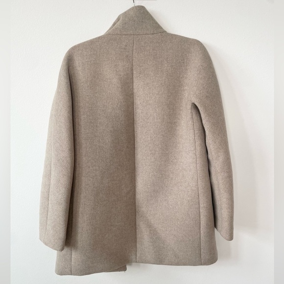 J. Crew Tan Beige wool blend City Coat mid length 4 - Picture 5 of 7